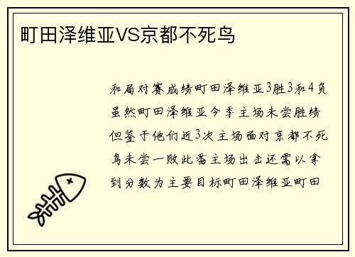 町田泽维亚VS京都不死鸟